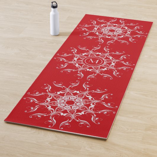 Roter Barock Mandala Design. Yogamatte (Beispiel)