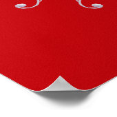 Roter Barockstil Schneeflocke Poster (Ecke)