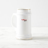 Roter Baron Portrait Mug, Gang-Logorückseite w Bierglas (Vorderseite Links)