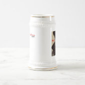 Roter Baron Portrait Mug, Gang-Logorückseite w Bierglas (Mittel)