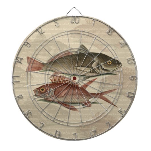 Roter Barsch Fischermann Kunst Dartscheibe (vorne)