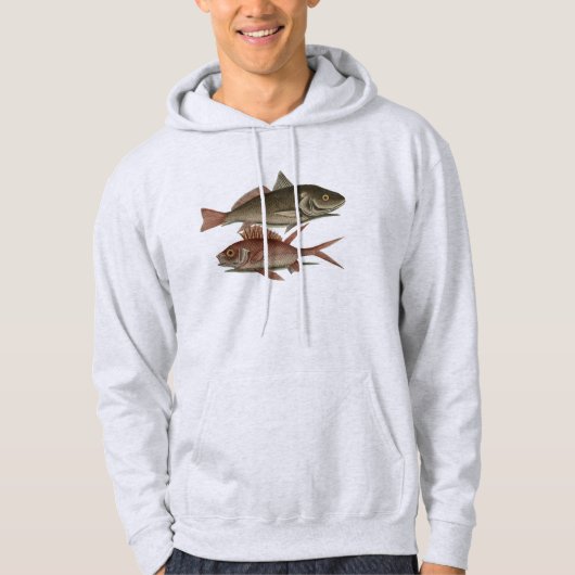 Roter Barsch Fischermann Kunst Hoodie (Vorderseite)