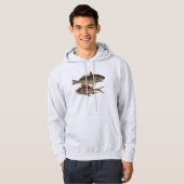 Roter Barsch Fischermann Kunst Hoodie (Vorne ganz)