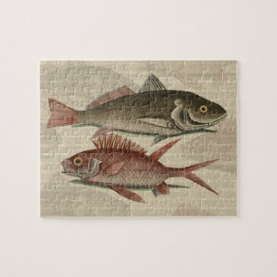 Roter Barsch Fischermann Kunst Puzzle