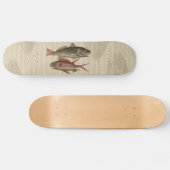 Roter Barsch Fischermann Kunst Skateboard (Horizontal)