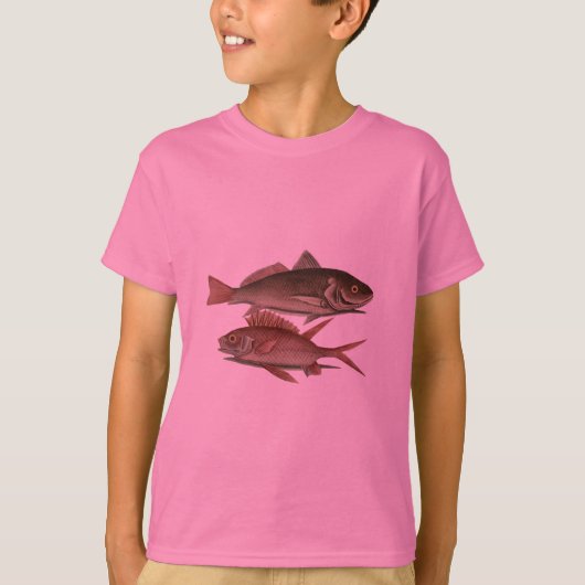 Roter Barsch Fischermann Kunst T-Shirt (Vorderseite)
