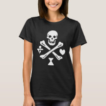 Roter Bart Damen schwarzes T-Shirt