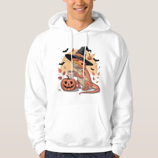 Roter Bartdrache Halloween Hexenkunst Hoodie (Vorderseite)