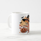 Roter Bartdrache Halloween Hexenkunst Kaffeetasse (Vorderseite Links)