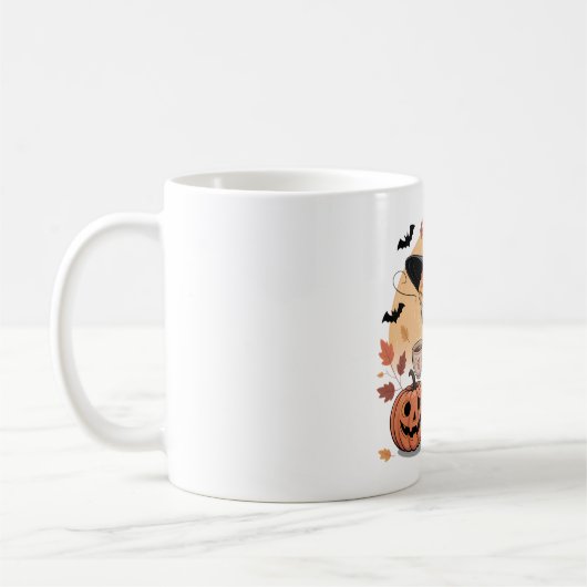 Roter Bartdrache Halloween Hexenkunst Kaffeetasse (Links)