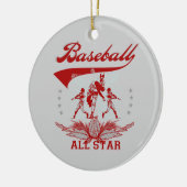 Roter Baseball alle Stern-T - Shirts und Geschenke Keramik Ornament (Links)