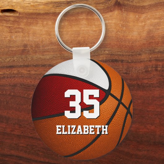 Roter Basketball Ende der Saison Favoriten für das Schlüsselanhänger (Rückseite)