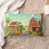 Roter Bauernhof Stall und Landtiere Lendenkissen (Decke)