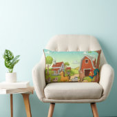 Roter Bauernhof Stall und Landtiere Lendenkissen (Stuhl )