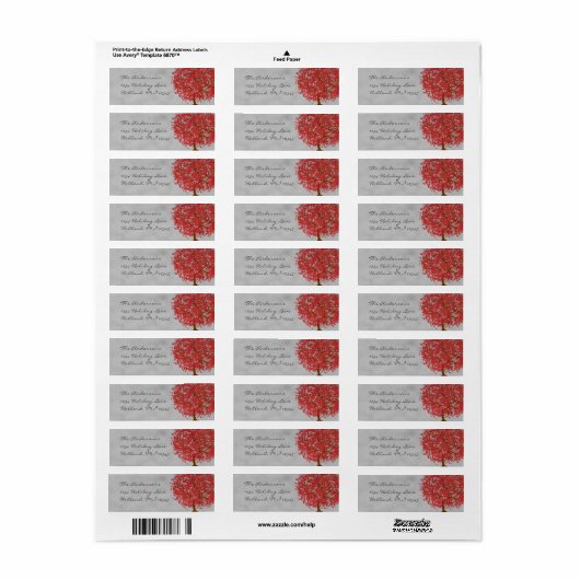 Roter Baum auf grauer Rücksendeadresse (Vorne)