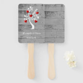 Roter Baum des Handfans der Herz-Gastgeschenk Hoch Fächer (Vorne und Hinten)