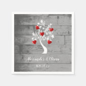 Roter Baum des Herzens Brautparty Napkin Serviette (Vorderseite)