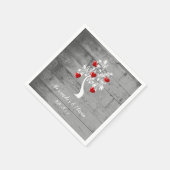Roter Baum des Herzens Brautparty Napkin Serviette (Ecke)