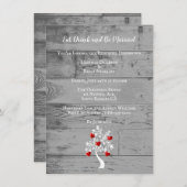 Roter Baum des Herzens Einladung zum Hochzeitsesse (Vorne/Hinten)