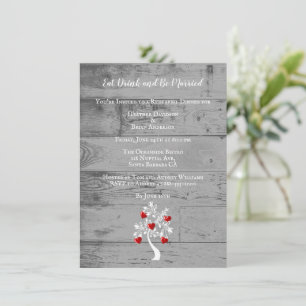 Roter Baum des Herzens Einladung zum Hochzeitsesse