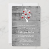 Roter Baum des Herzens Einladung zur Hochzeit (Vorderseite)