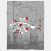 Roter Baum des Herzens Personalisiert Fleece Blank (Vorderseite)