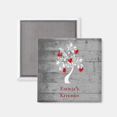 Roter Baum des Personalisierten Herzens Magnet (Vorderseite/Rückseite)