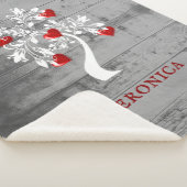 Roter Baum des Personalisierten Herzens Sherpa Bla Sherpadecke (3/4)