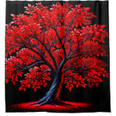 Roter Baum Duschvorhang (Vorderseite)