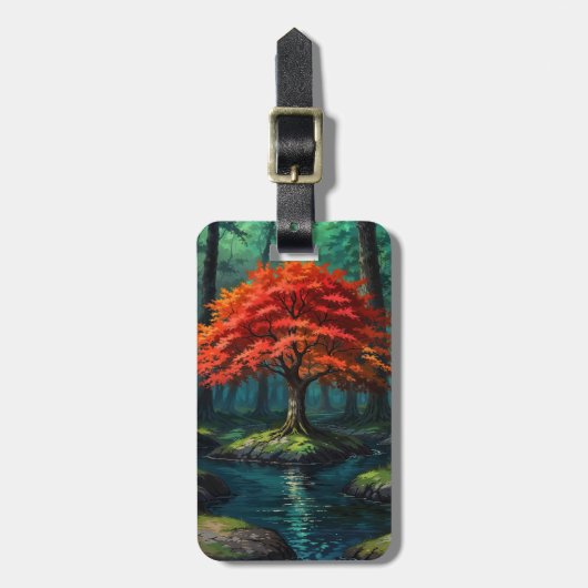 Roter Baum Gepäckanhänger (Vorderseite vertikal)