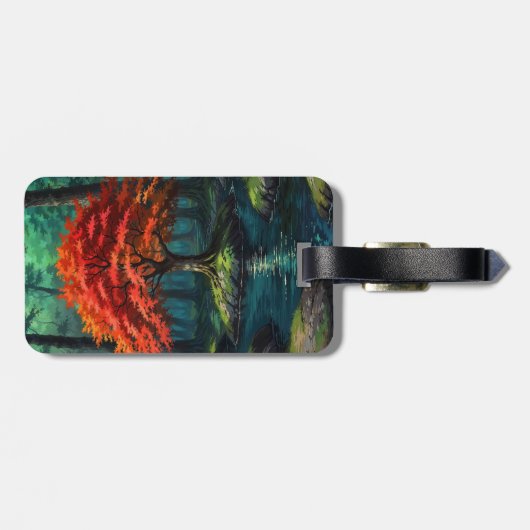 Roter Baum Gepäckanhänger (Rückseite horizontal)