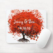 Roter Baum Hochzeitsmauspad Mousepad (Mit Mouse)