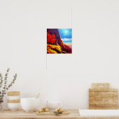 Roter Baum im Gebirgsposter Poster (Küche)