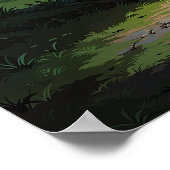 Roter Baum - lebendiger Stil der NaturIllustration Poster (Ecke)