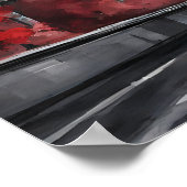 Roter Baum mit Big Ben Poster (Ecke)