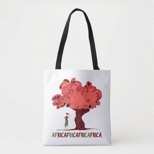 Roter Baum mit einer Frau aus Afrika Tasche (Vorderseite)