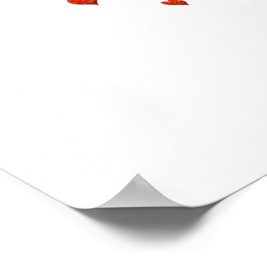 Roter Baum mit herzen Blätter Poster (Ecke)