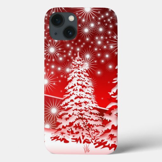 Roter Baum mit Schnee Case-Mate iPhone Hülle (Rückseite)
