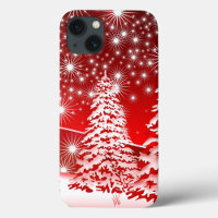 Roter Baum mit Schnee