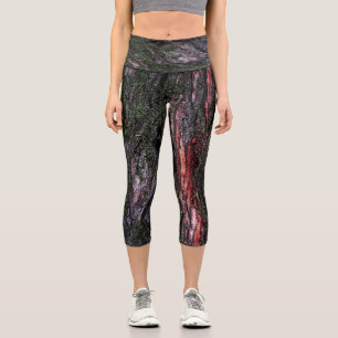 Roter Baum Nassholzrinde Capri Leggings