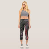 Roter Baum Nassholzrinde Capri Leggings (Vorderseite)