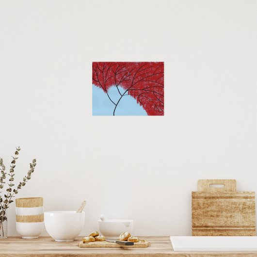 Roter Baum Poster (Küche)
