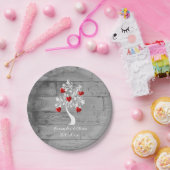 Roter Baum von Herz Hochzeitspapier Pappteller (Party)