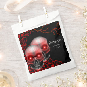 Roter Beängstigender blumiger, dunkelmoody, gotisc Geschenktütchen