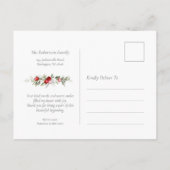Roter Beeren-Feiertags-Dankeskarten Postkarte (Rückseite)