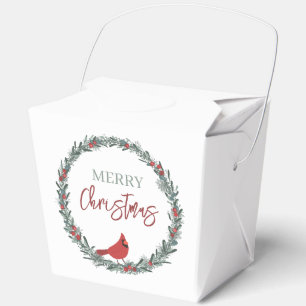 Roter Beerenkranz und roter Kardinal Weihnachten Geschenkschachtel