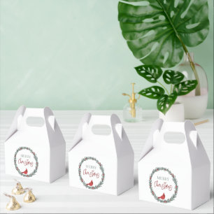 Roter Beerenkranz und Roter Kardinal Weihnachten Geschenkschachtel