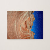 Roter, Beige und gelber Streifen im Wind und Puzzle (Horizontal)