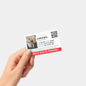 Roter benutzerdefinierter QR-Code Servicehund in A Ausweis (Handheld)
