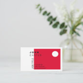 Roter beruflicher Entwurfs-elegantes modernes Visitenkarte (Stehend Vorderseite)